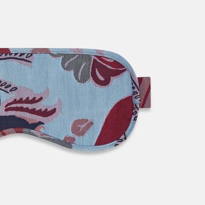 Blue Bloomsbury Jacquard Cashmere Lined Sleep Mask and Bag Image 2