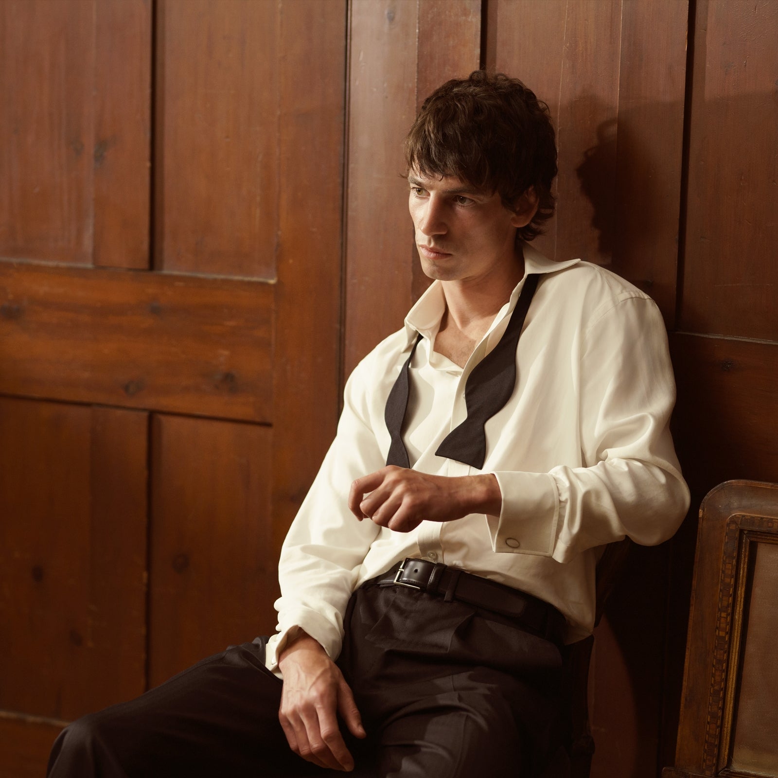 View 2 of product Cream Silk Shirt with T&A Collar and 3-Button Cuffs