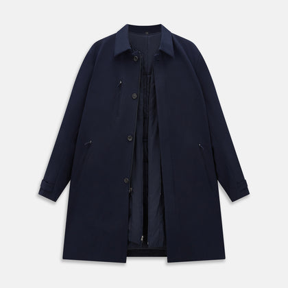 Navy John Arthur Trench Coat Image 3