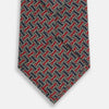 View 3 of product Red and Navy Weave-Patterned Printed Silk Tie