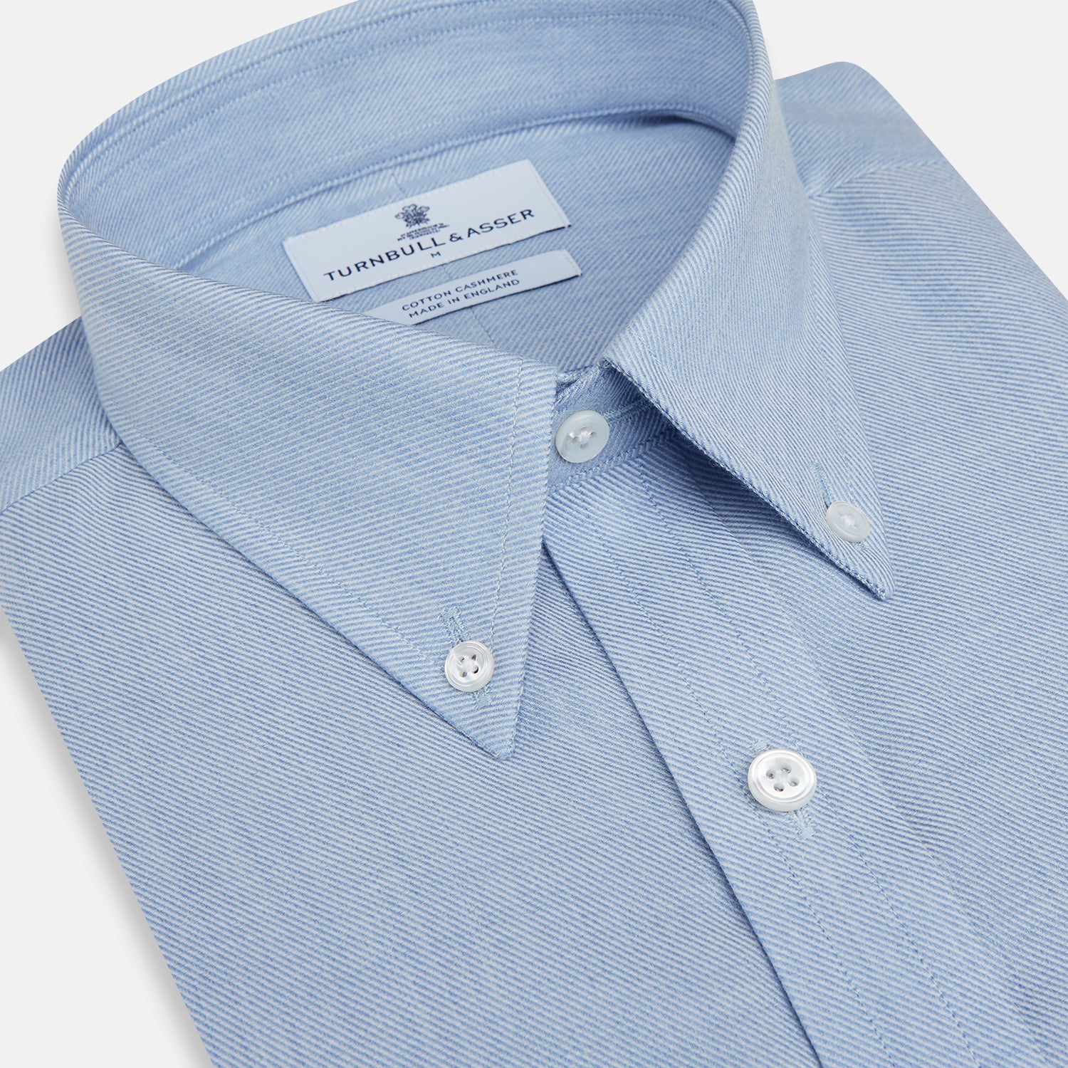 View 2 of product Pale Blue Cotton Cashmere Dorset Collar Richmond Shirt