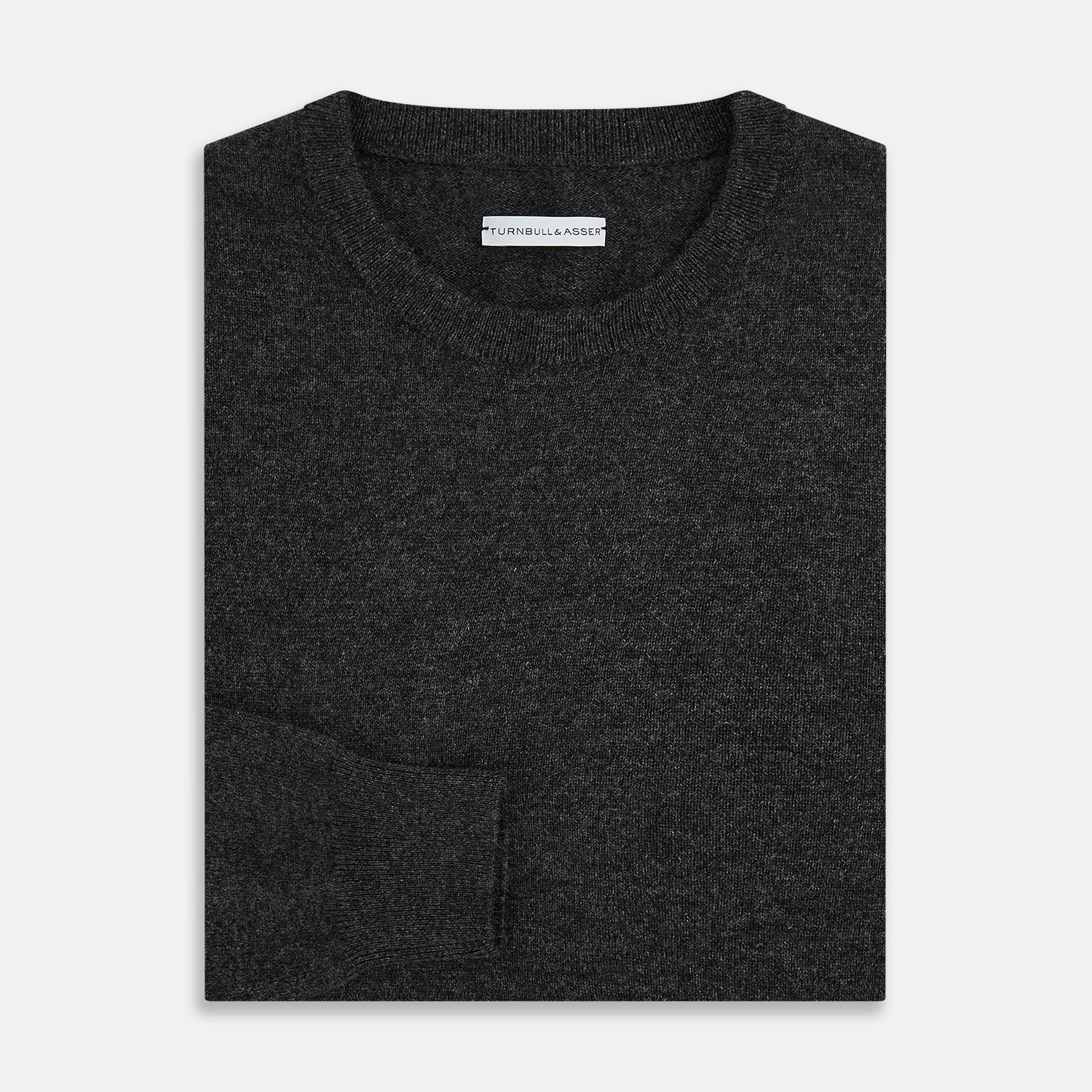 View 4 of product Dark Grey Cashmere Round Neck Jumper