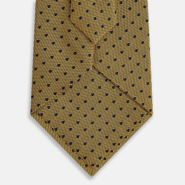 Purple and yellow Micro Dot Silk Tie Image 2