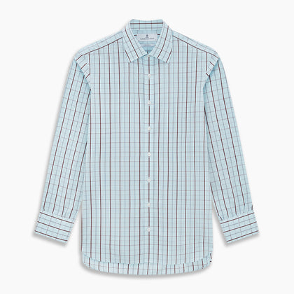 Burgundy Combination Check Mayfair Shirt Image 6