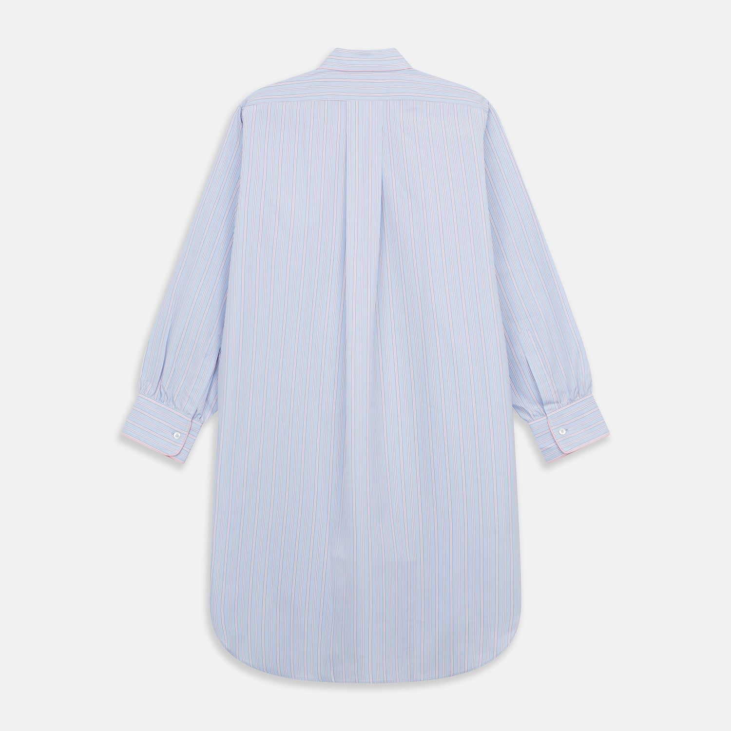 View 5 of product Blue and Pink Stripe Poplin Cotton Nightshirt