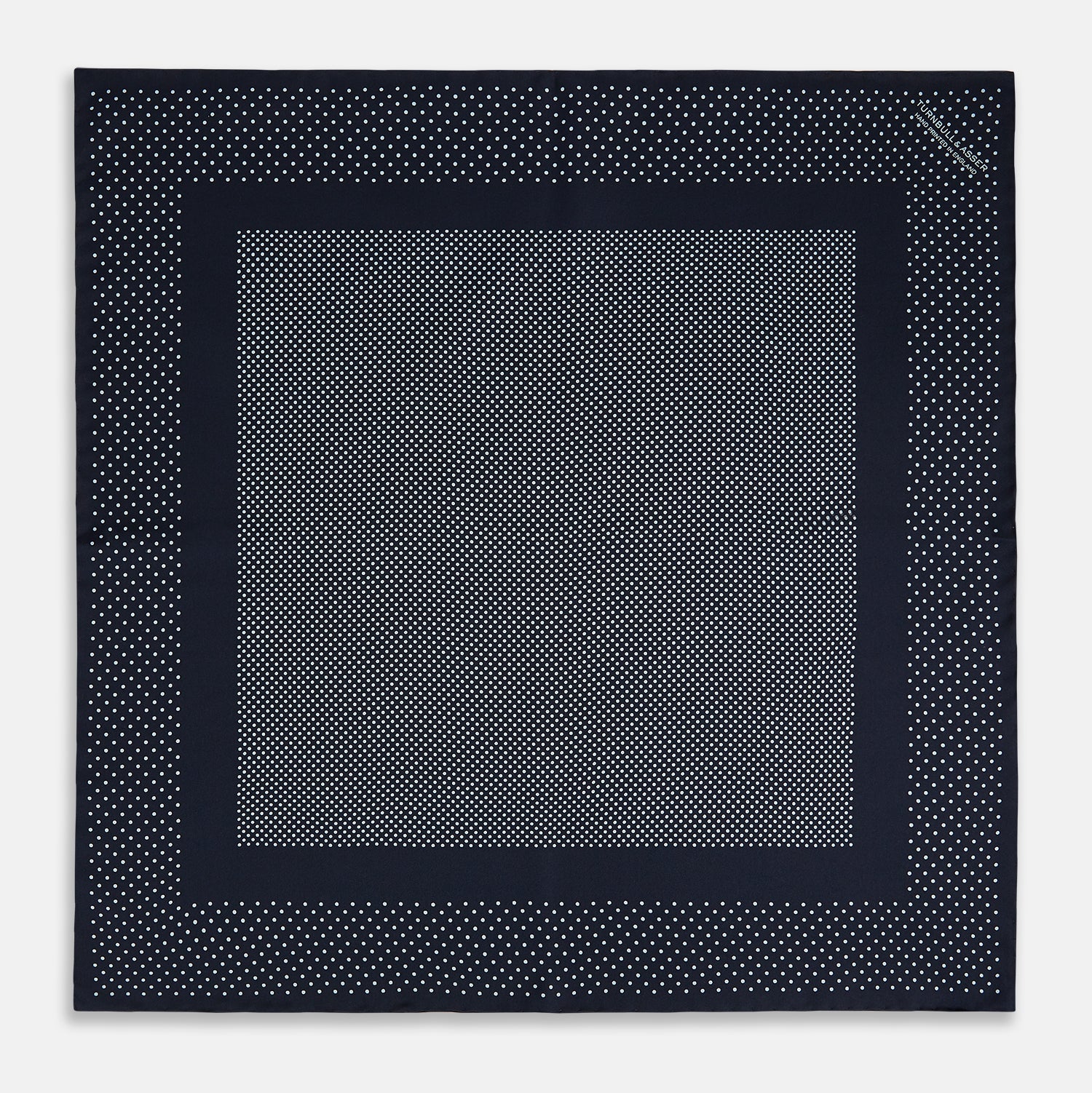 View 4 of product Navy and Light Blue Dot Silk Pocket Square