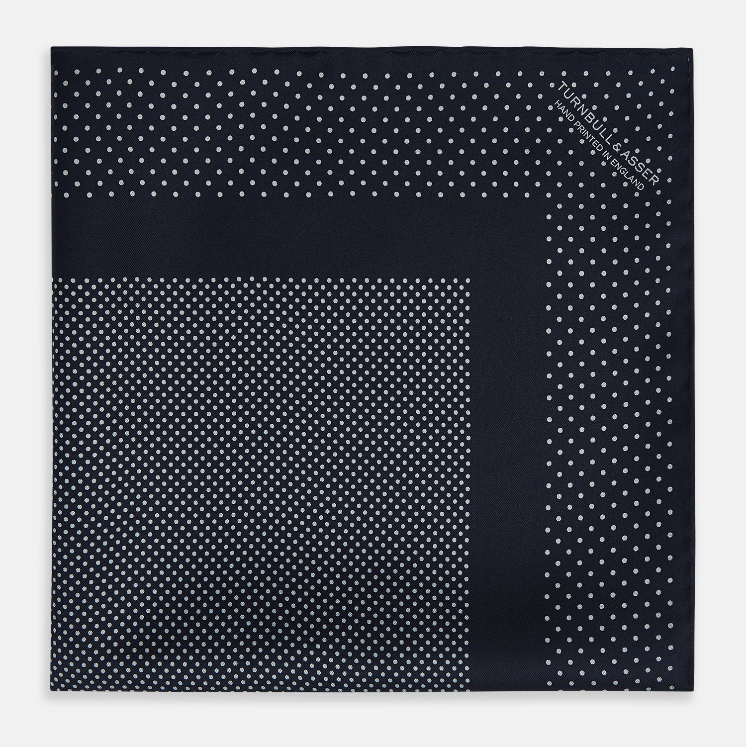 Navy and Grey Dot Silk Pocket Square