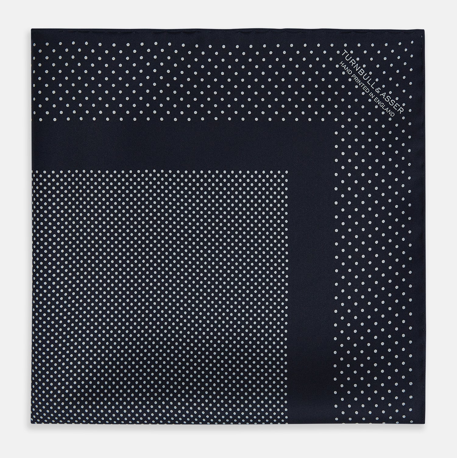 View 3 of product Navy and Grey Dot Silk Pocket Square
