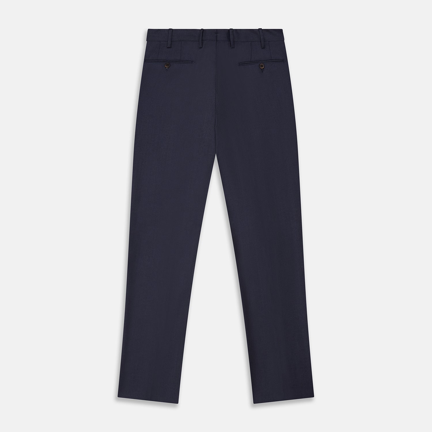 View 3 of product Navy Wool Blend Single Pleated Gerry Trousers