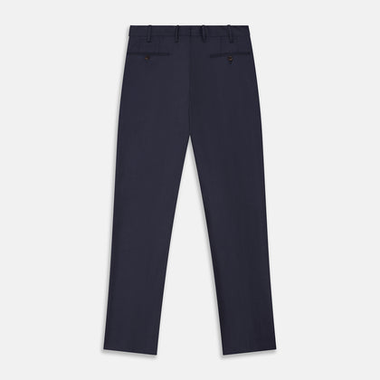 Navy Wool Blend Single Pleated Gerry Trousers Image 2