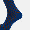 View 4 of product Royal Blue/orange Diagonal Striped Long Socks