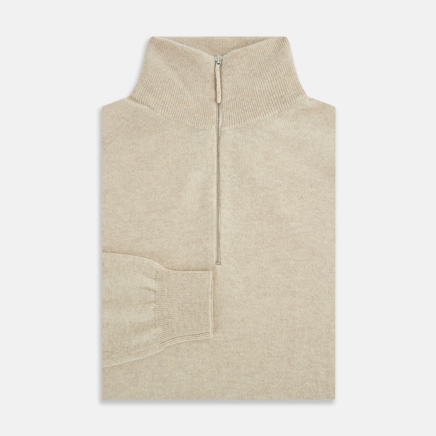 Cream Half-Zip Cashmere Jumper