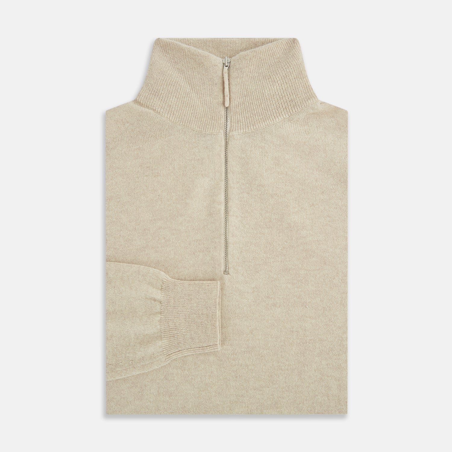 View 4 of product Cream Half-Zip Cashmere Jumper