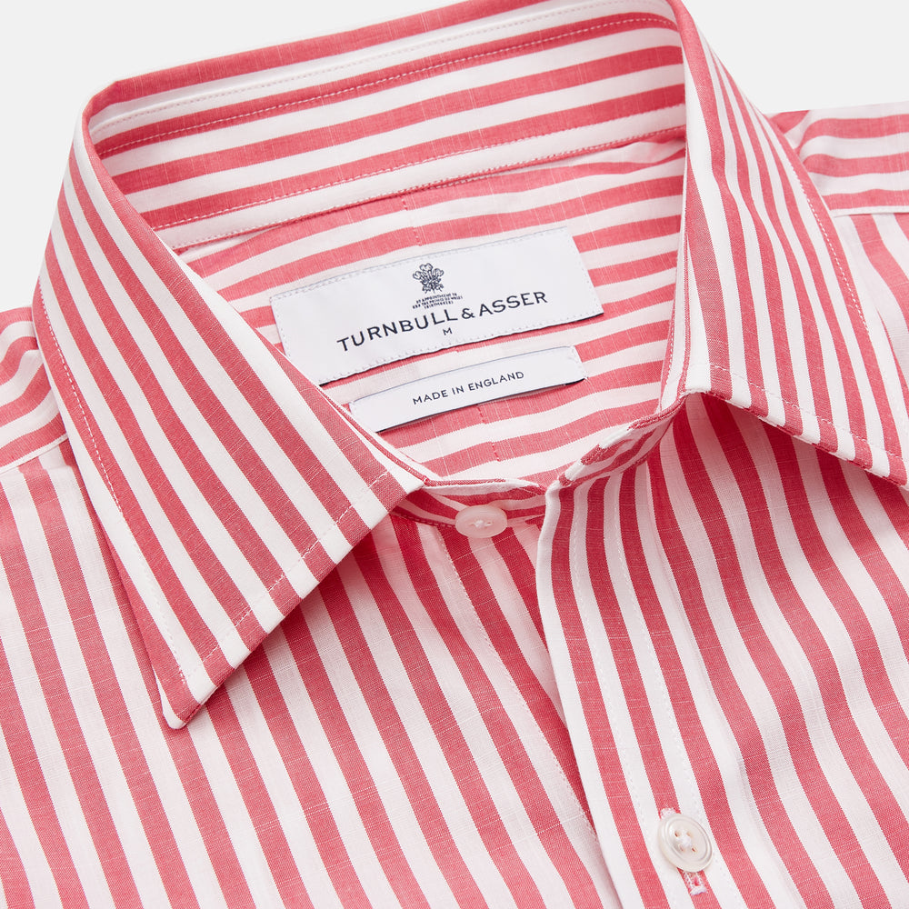 Pink Candy Stripe Cotton Weekend Fit Finch Shirt
