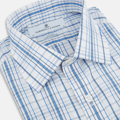Blue Plaid Check Mayfair Shirt Image 1