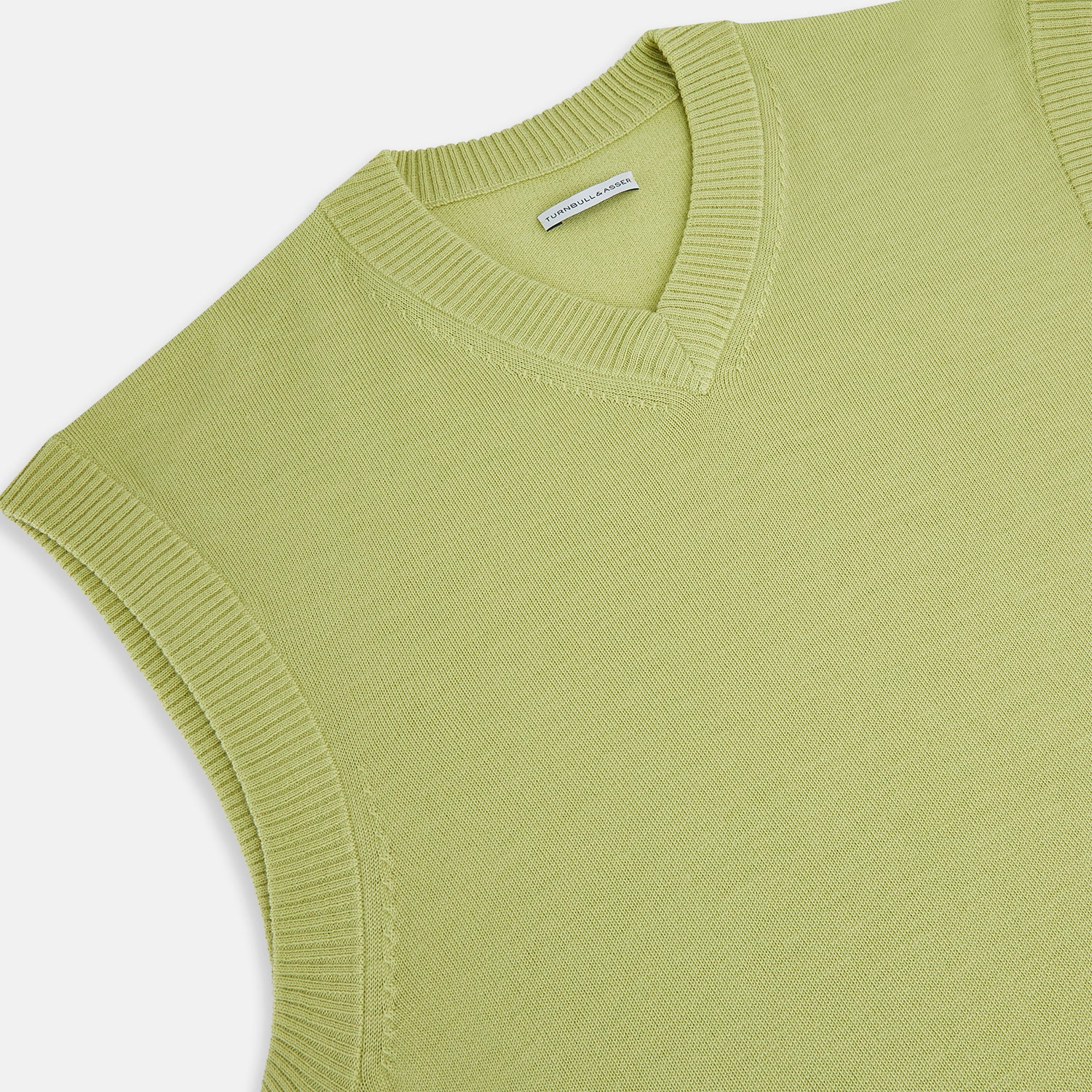 View 2 of product Melon Green Fine Merino V-Neck Vest