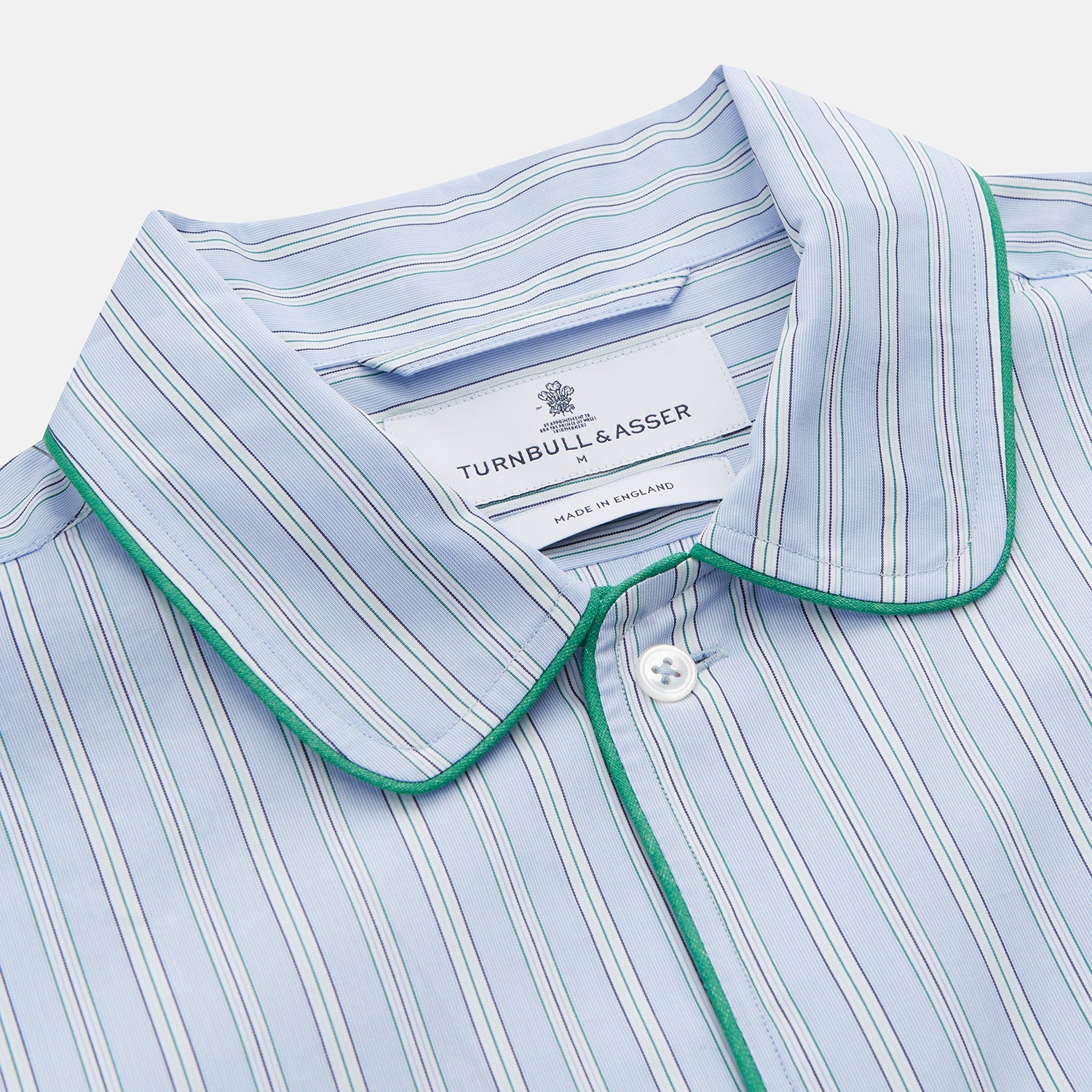 View 2 of product Blue and Green Stripe Poplin Cotton Nightshirt