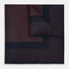 View 1 of product Navy and Orange Dot Silk Pocket Square
