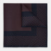 Navy and Orange Dot Silk Pocket Square