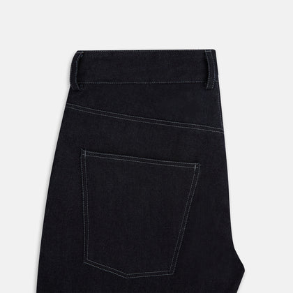 Navy Denim Trousers Image 4