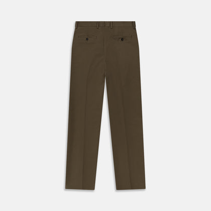 Khaki Green Cotton Twill Manson Trouser Image 2
