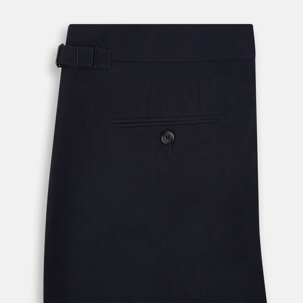 Midnight Blue Wool Henry Trousers