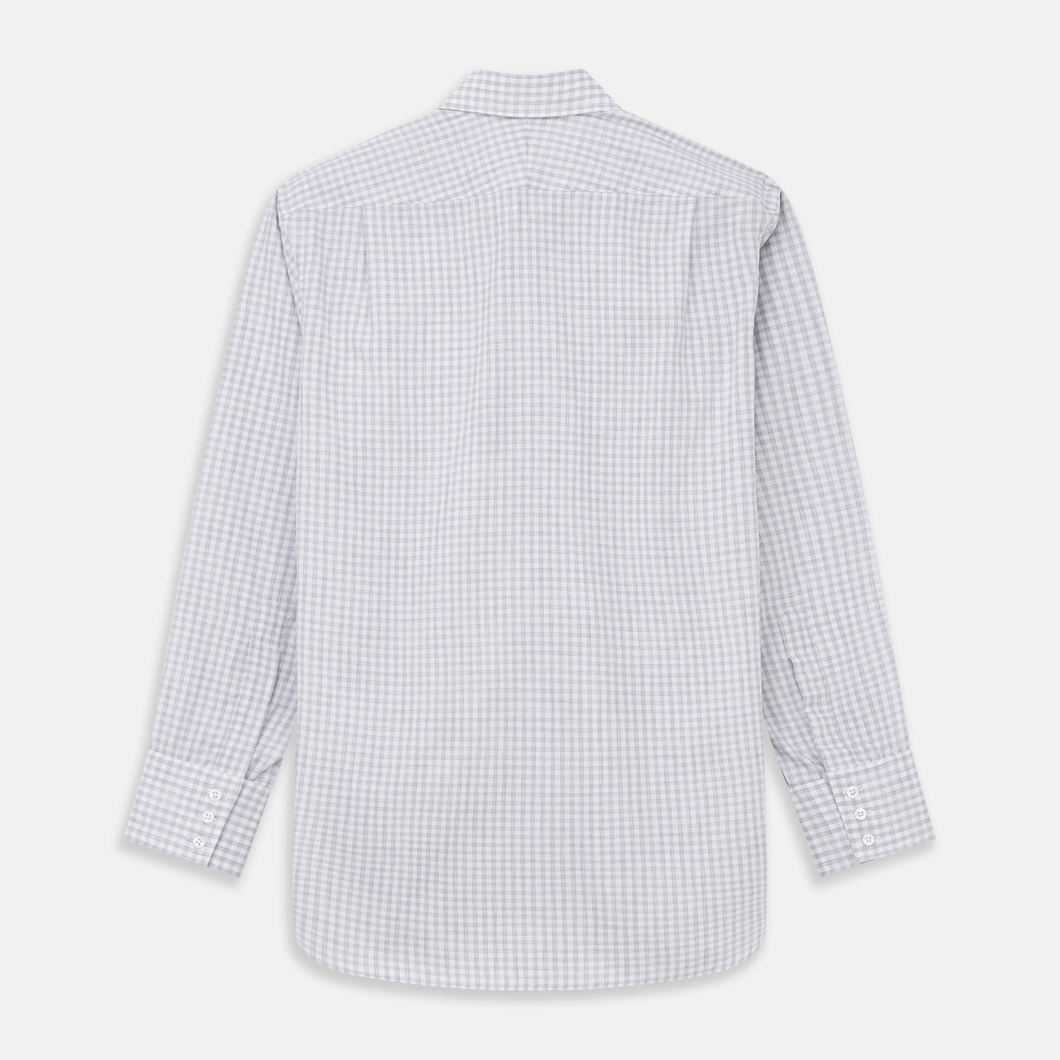 Grey Check Cotton Melange Regular Fit Mayfair Shirt