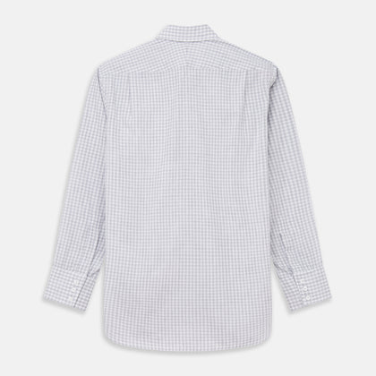 Grey Check Cotton Melange Regular Fit Mayfair Shirt Image 4