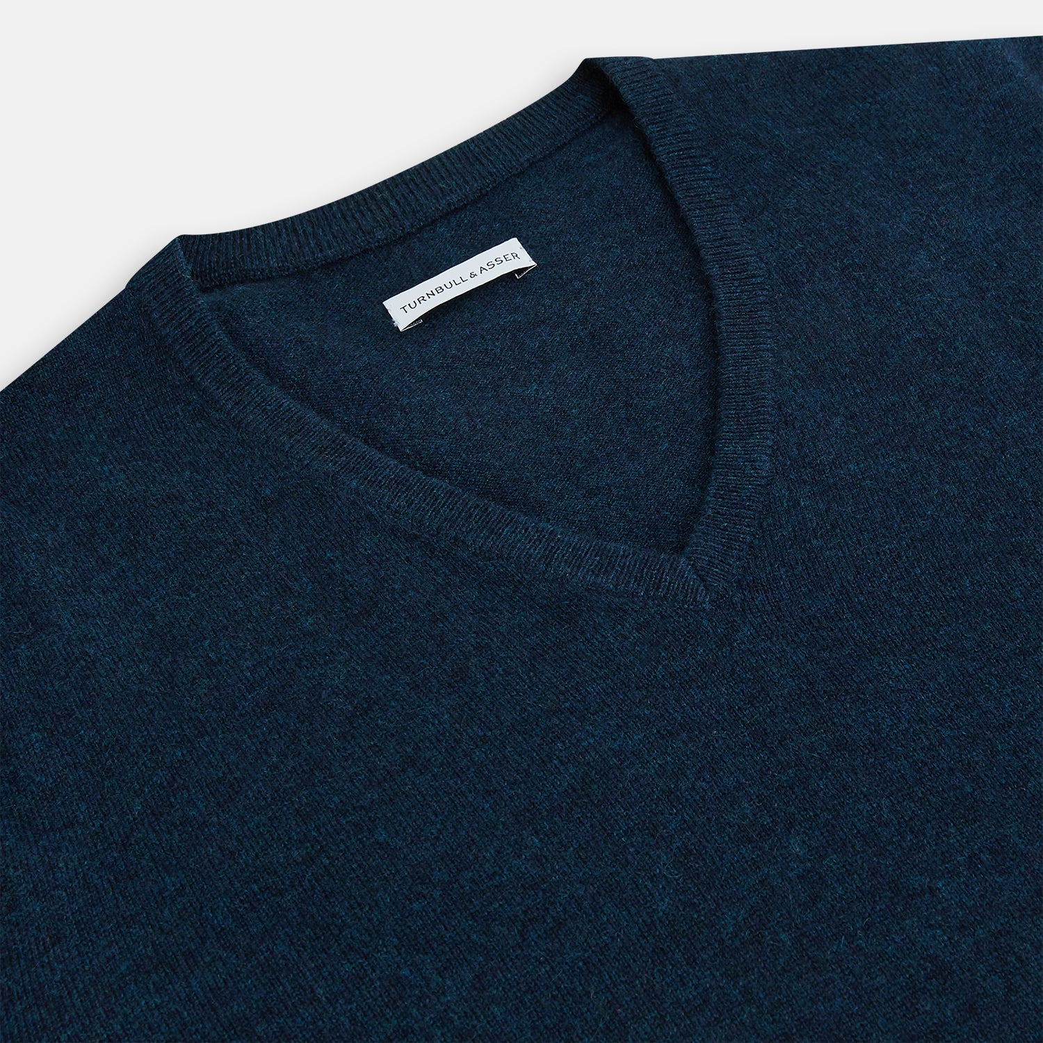View 2 of product Dark Green Melange Cashmere V-neck Jumper