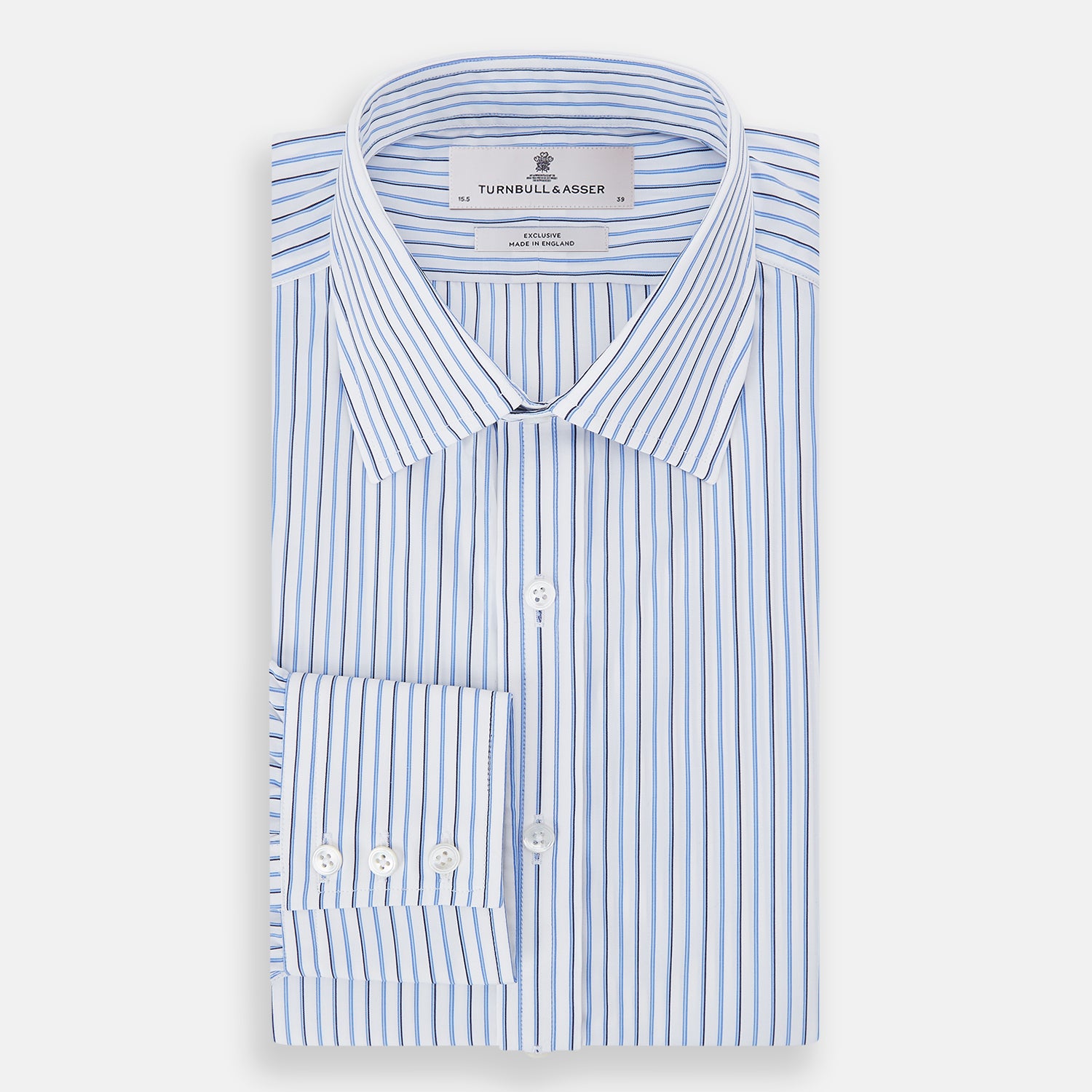 View 5 of product Blue and Navy Double Stripe Mayfair Shirt
