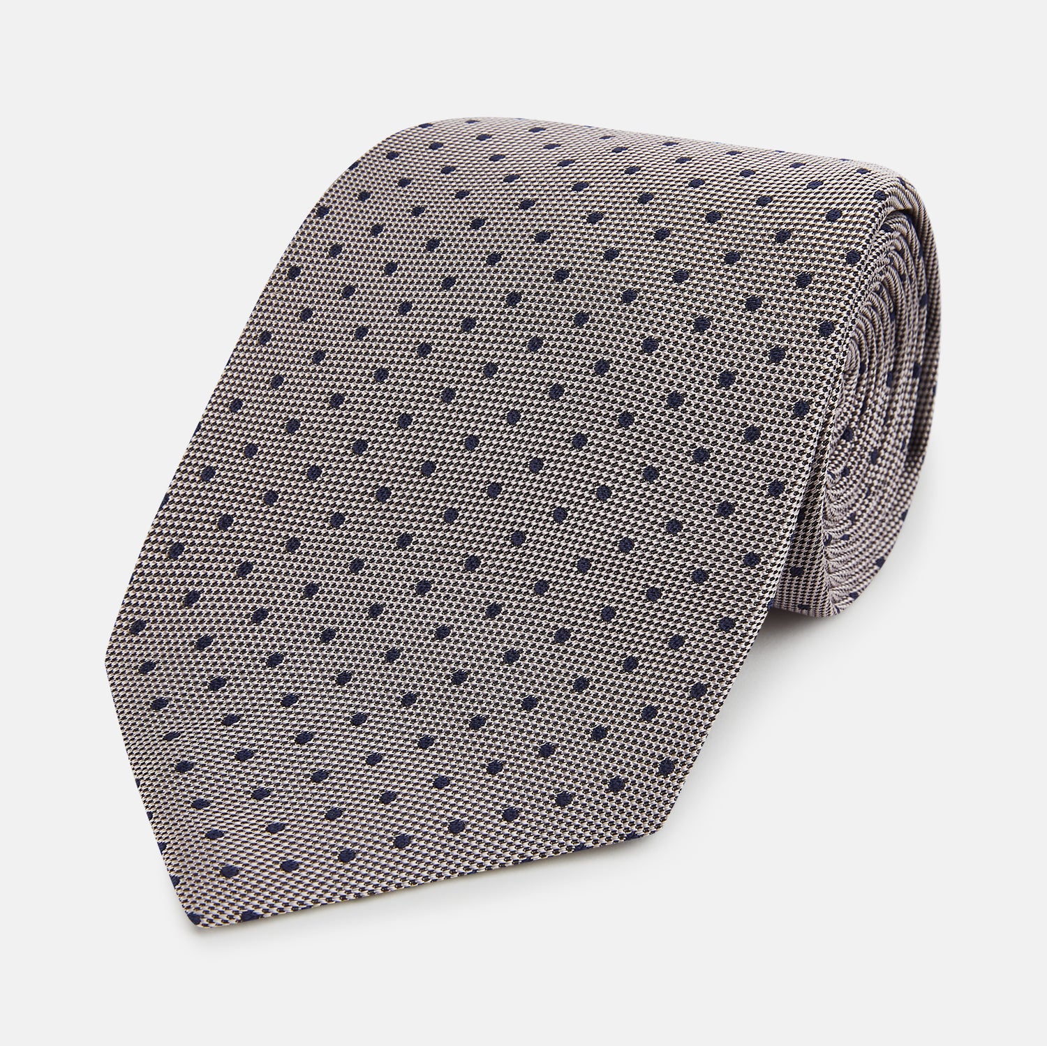 View 1 of product Navy and Lilac Micro Dot Silk Tie