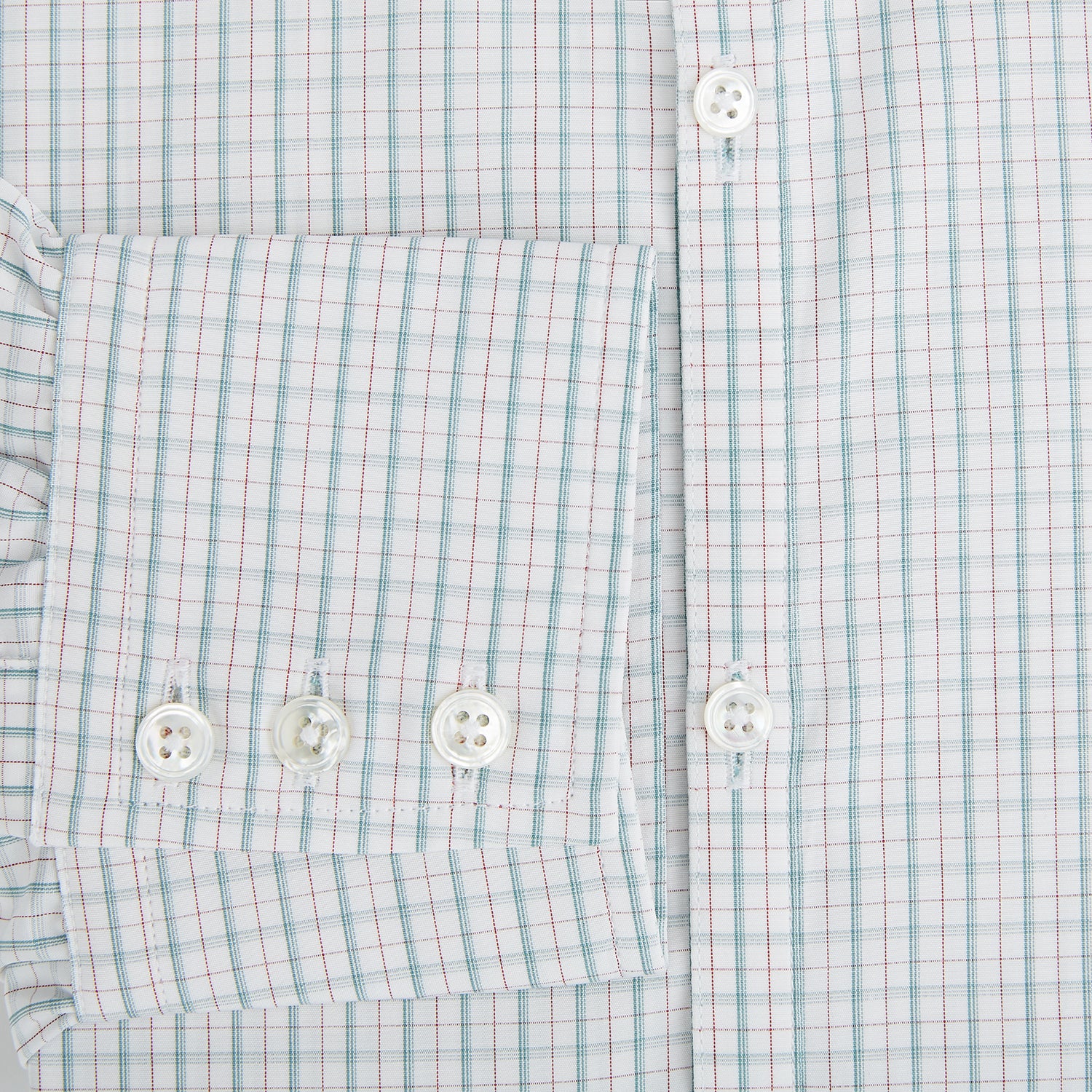View 4 of product Turquoise and Red Multi Check Westminster Shirt