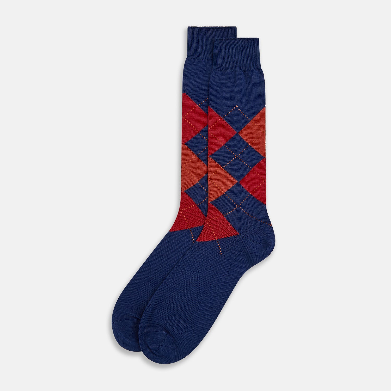 View 2 of product Royal Blue Check Mid-Length Socks