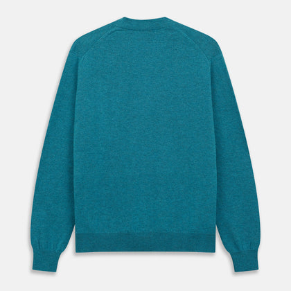 Teal Lachlan Cashmere Cardigan Image 2