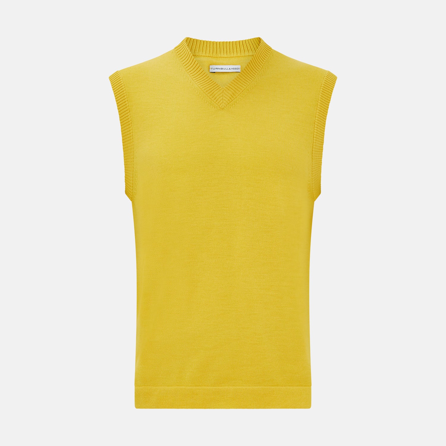 View 1 of product Canary Yellow Fine Merino V-Neck Vest