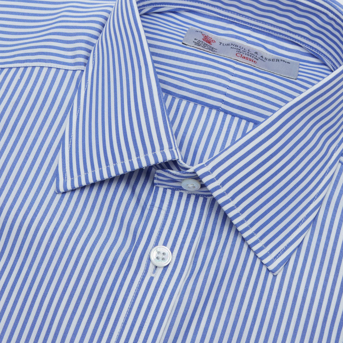 View 2 of product Blue Bengal Stripe Shirt with T&A Collar and Double Cuffs