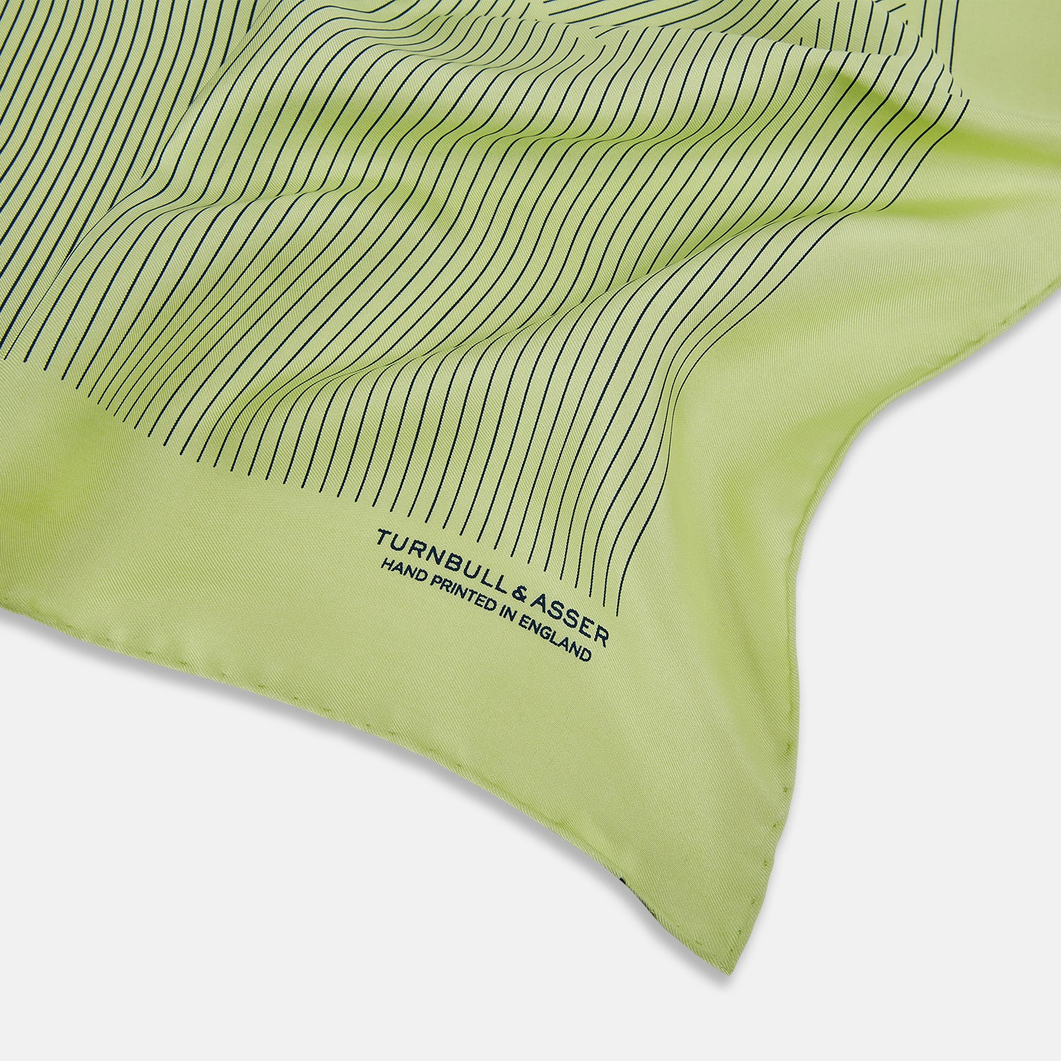 View 2 of product Melon Green Stripe Silk Pocket Square