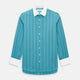 Turquoise Track Stripe Shirt with Contrast T&A Collar and Cuffs