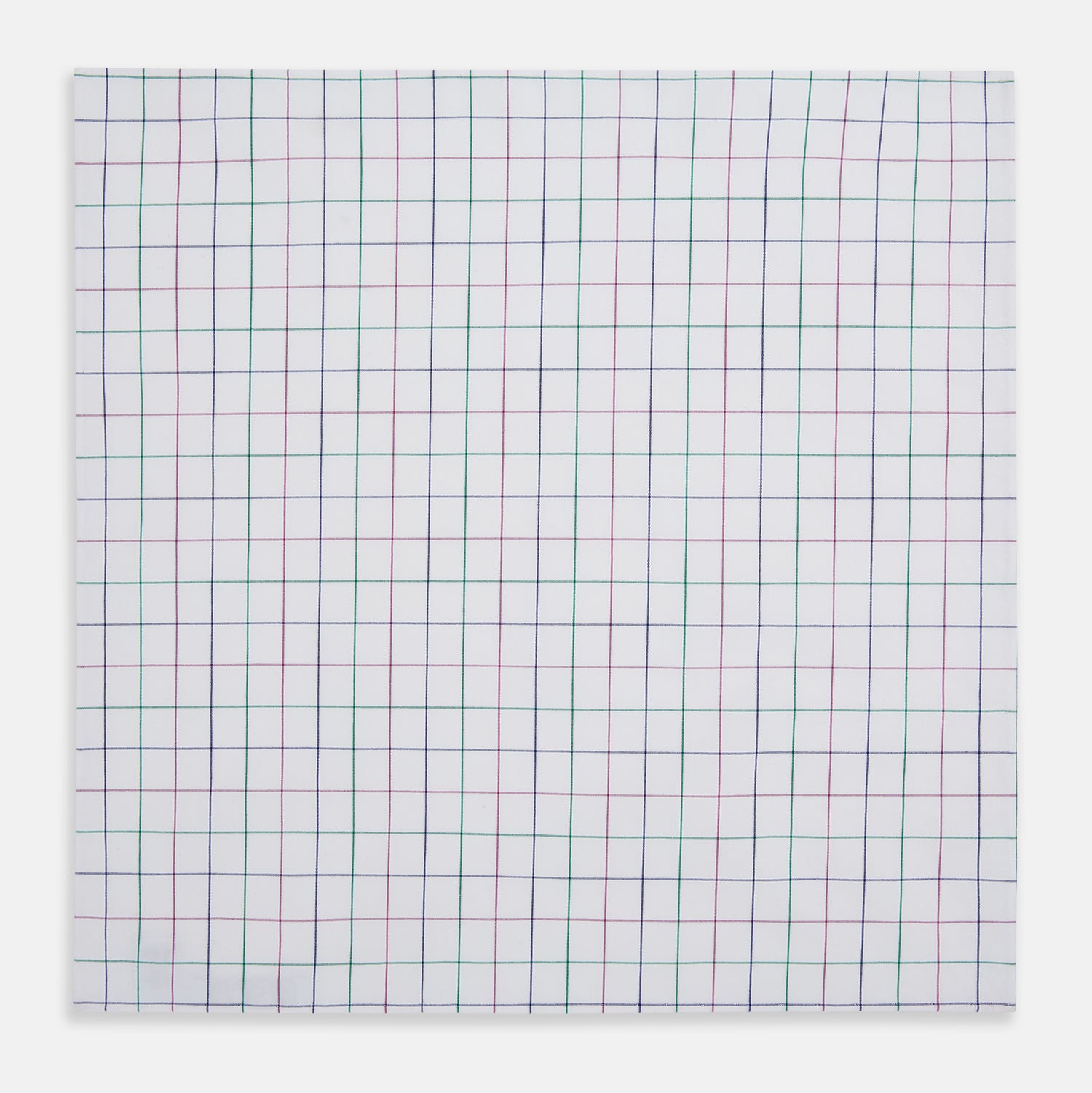 View 3 of product Hand Rolled Pink and Green Grid Check Handkerchief