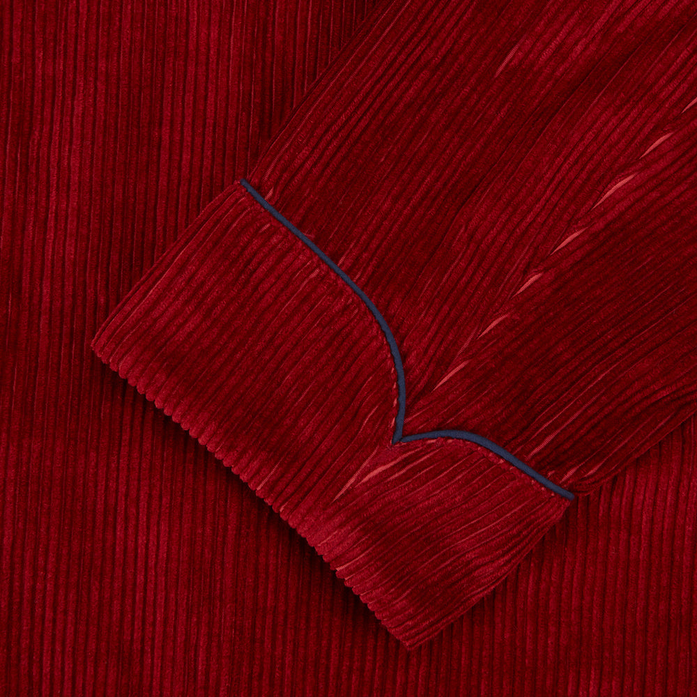 Burgundy Linen & Cotton Cord Gown