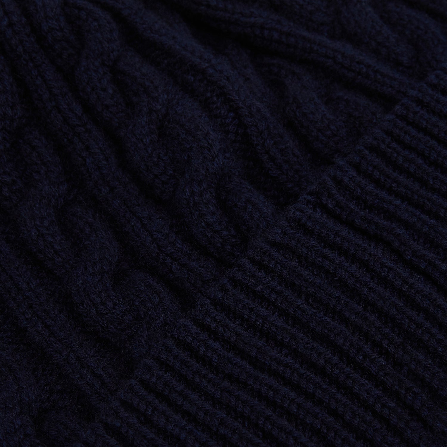 View 2 of product Midnight Blue Cable Knit Cashmere Beanie
