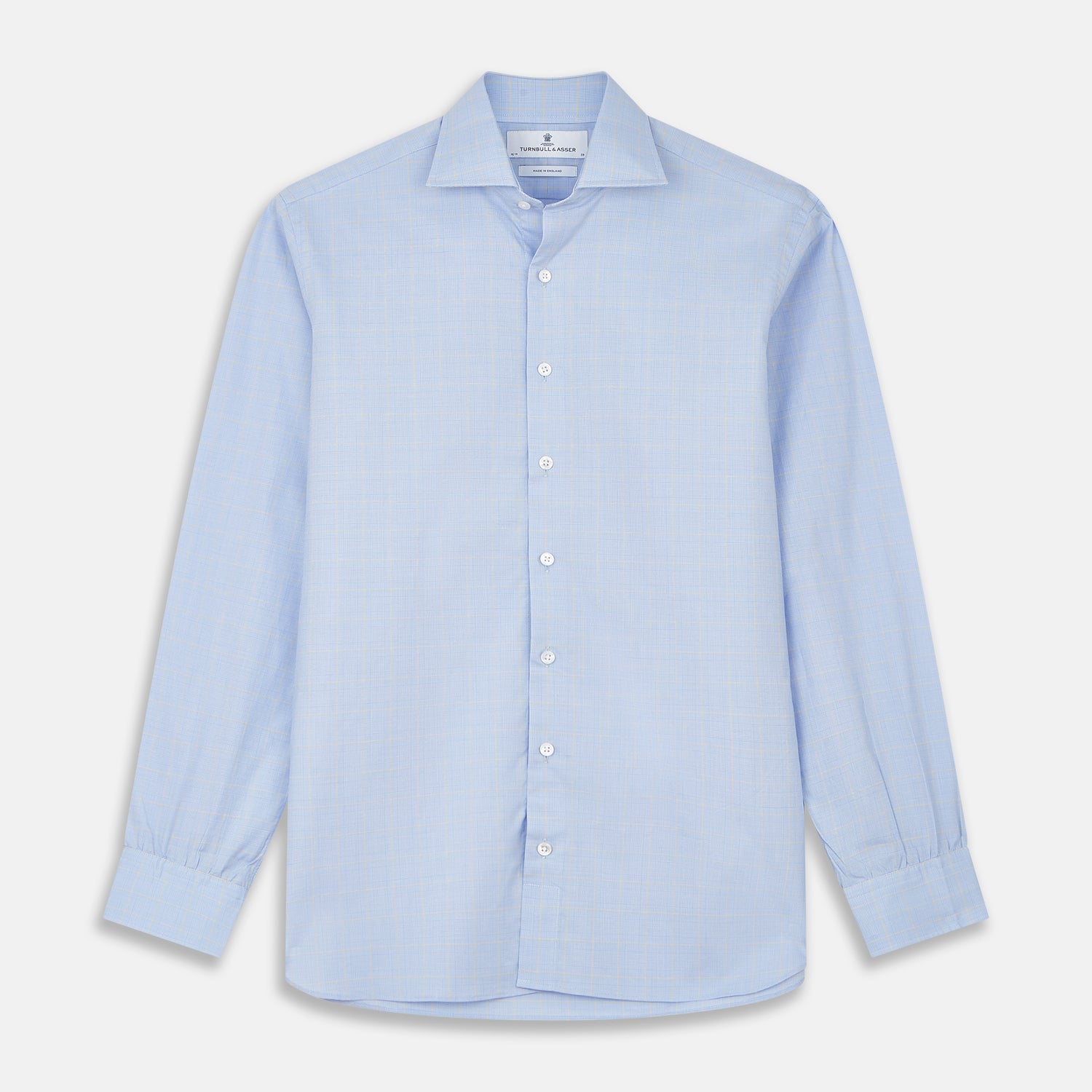View 1 of product Yellow and Blue Prince of Wales Check Belgravia Shirt
