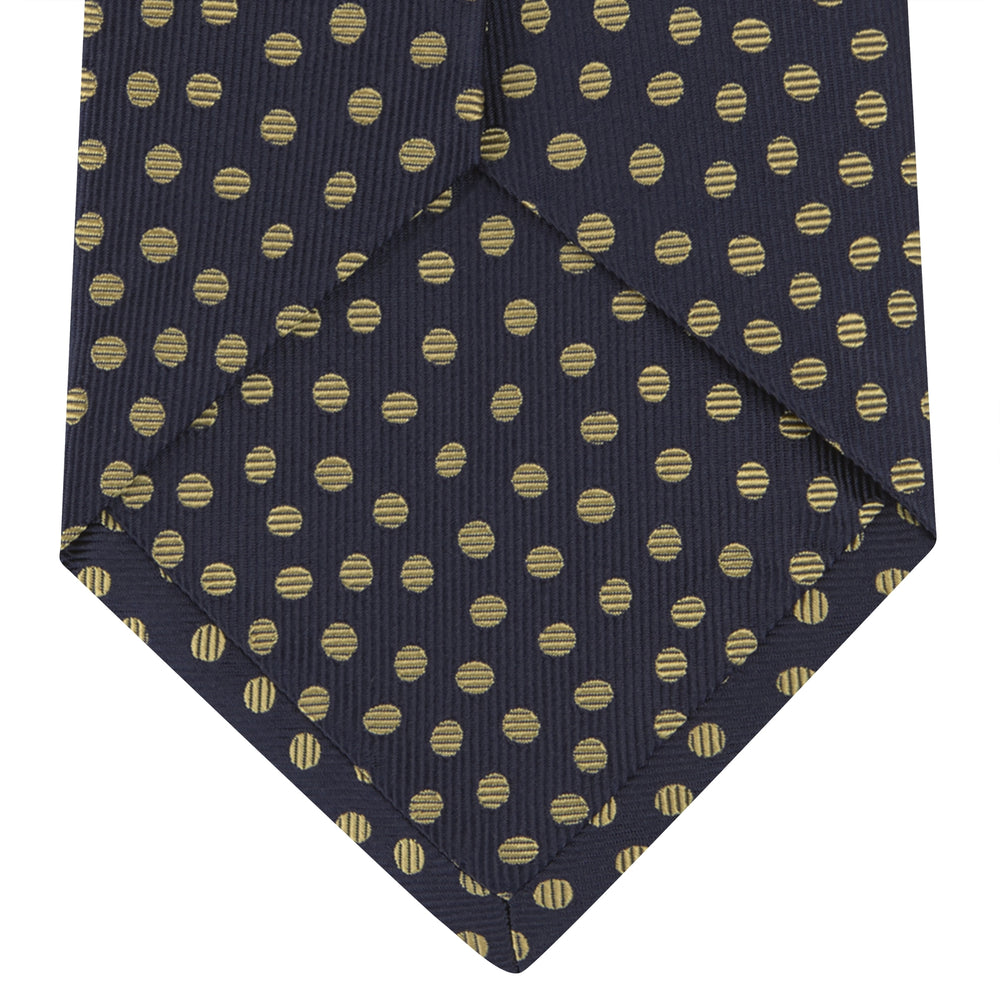 Navy and Gold Paint Spot Silk Tie