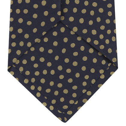 Navy and Gold Paint Spot Silk Tie Image 3