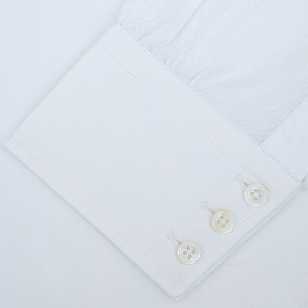 White Sea Island Quality Cotton Twill Shirt with T&amp;A Collar and 3-Button Cuffs