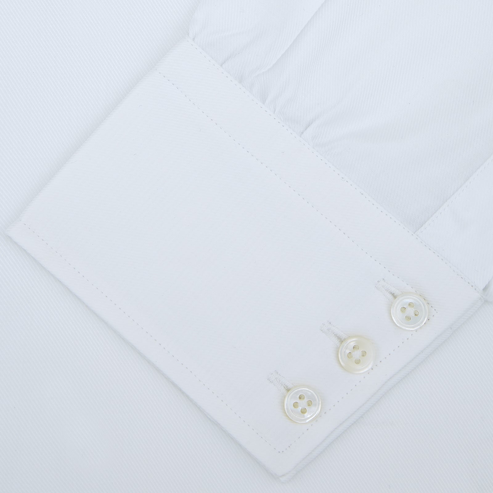 View 4 of product White Sea Island Quality Cotton Twill Shirt with T&amp;A Collar and 3-Button Cuffs