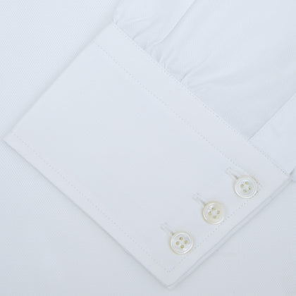 White Sea Island Quality Cotton Twill Shirt with T&amp;A Collar and 3-Button Cuffs Image 3