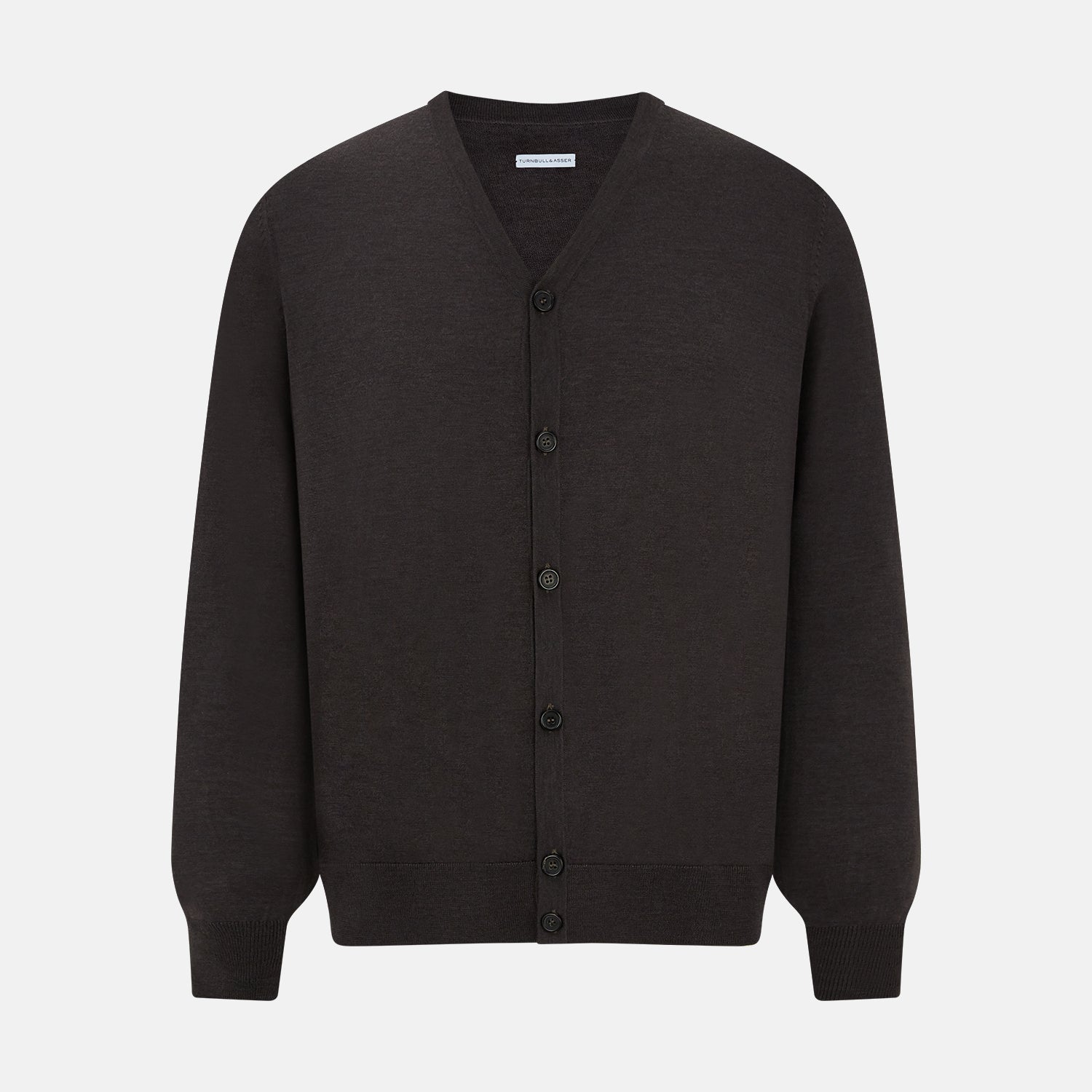 View 1 of product Brown Fine Merino V-Neck Cardigan