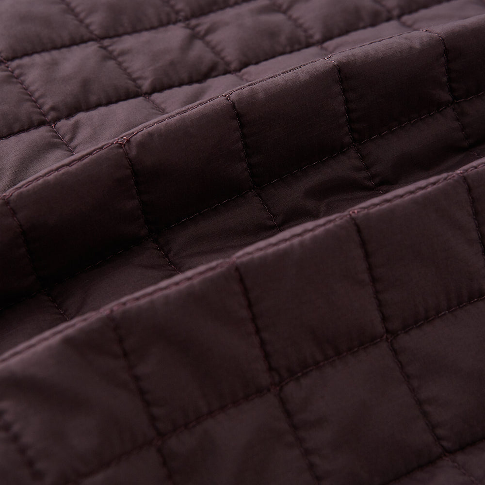 Burgundy Double-Breasted Quilted Gilet