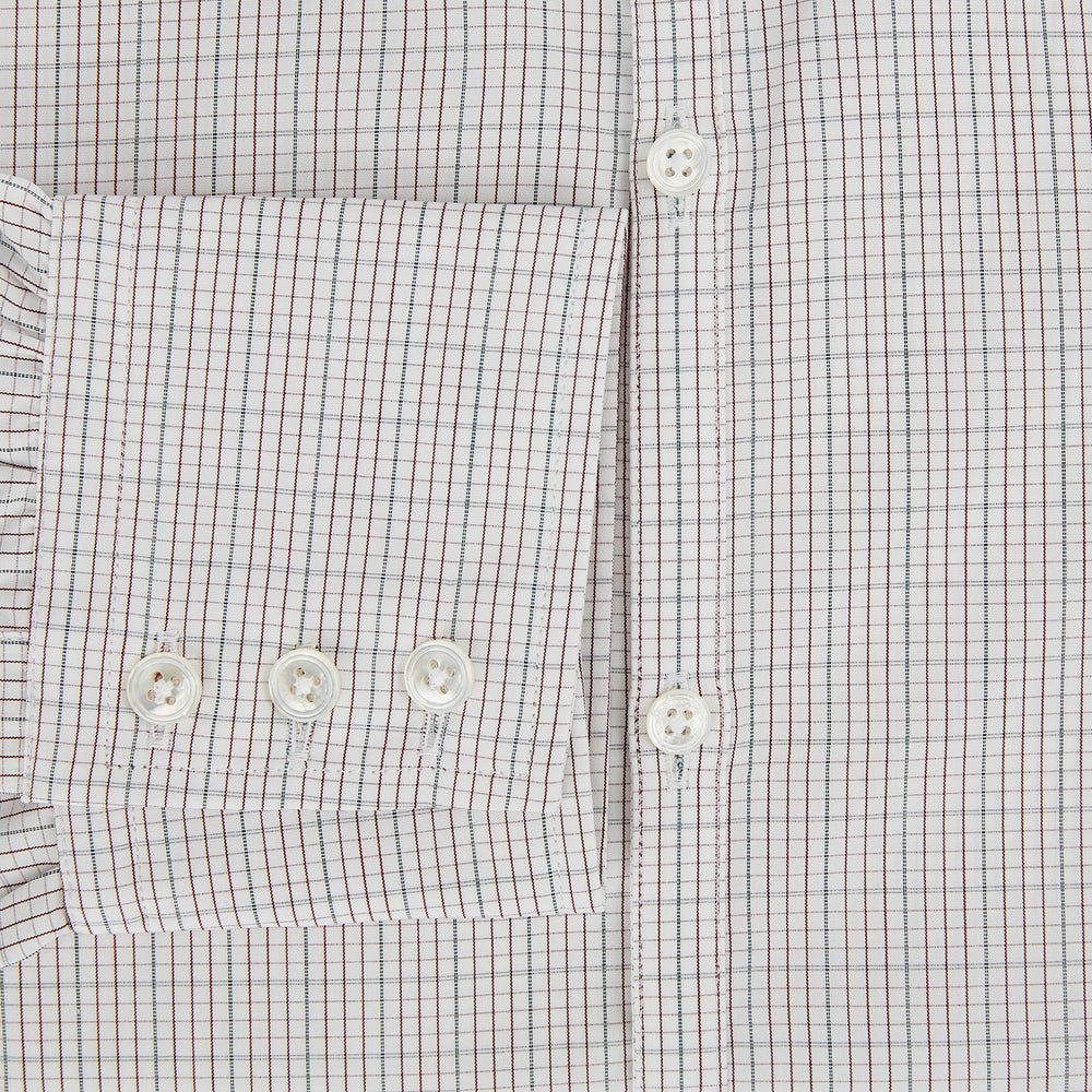 BURGUNDY AND GREEN DOUBLE GRID CHECK WESTMINSTER SHIRT